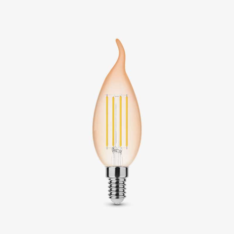 Dimabilna LED žarulja E14 4W svijeća C35 zlatno staklo