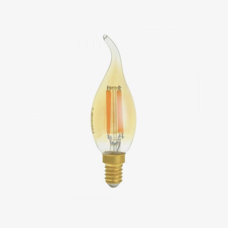 LED žarulja E14 4W sveća C35 plamen zlatno staklo