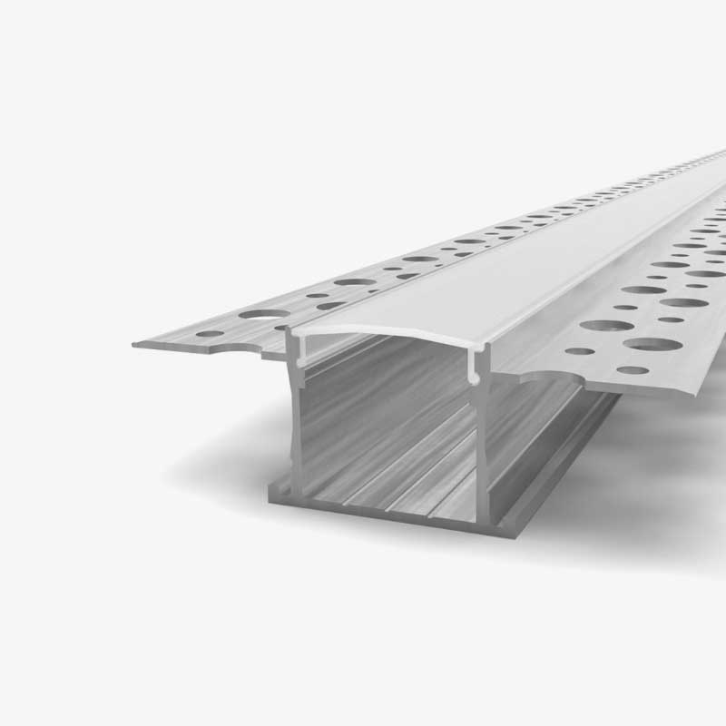 Ugradbeni aluminijski profil za LED traku opalno bijeli difuzor 61.5 x 29.0 x 13.8 mm - Knauf ugradnja
