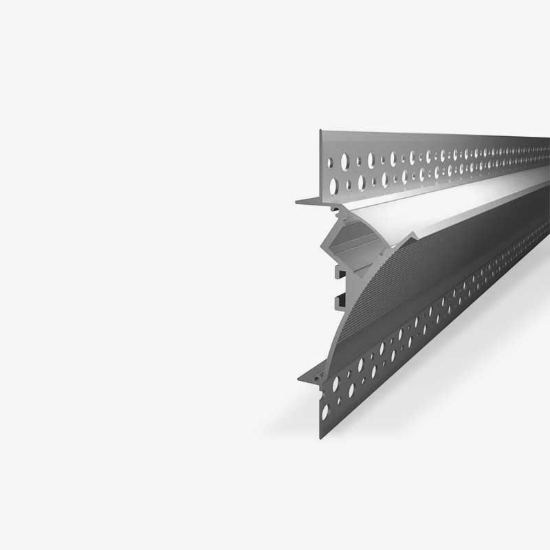 Ugradbeni zidni aluminijski profil za LED traku opalno bijeli difuzor 82.60 mm x 47.00 x 15.00 x 33 mm - Knauf ugradnja