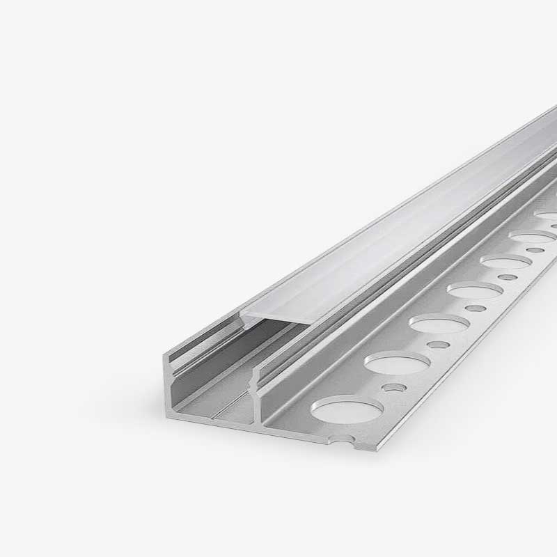 Ugradbeni aluminijski profil za LED trake za stepenice opalno bijeli difuzor 42.5 x 13.0 x 23.6 mm - Knauf ugradnja