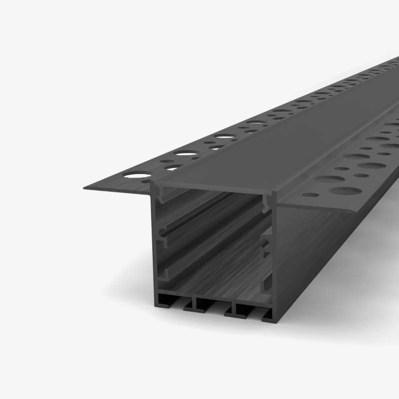 Crni ugradbeni aluminijski profil za LED traku crni difuzor 720 x 35.0 x 35.0 mm - Knauf ugradnja