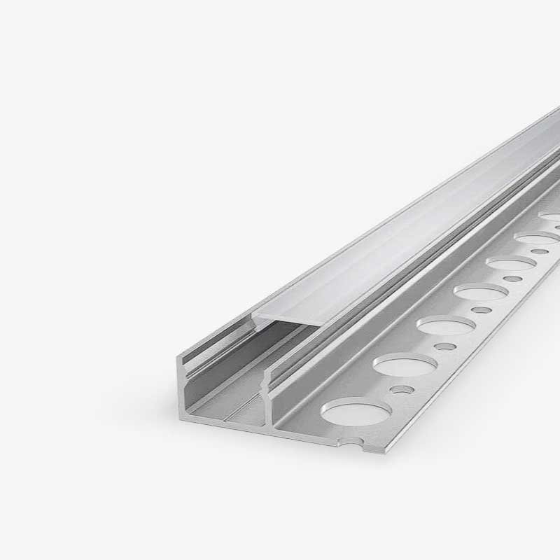Ugradbeni aluminijski profil za LED trake za knauf/stepenice opalno bijeli difuzor 2 metra 34.8x12.8x15.0 mm