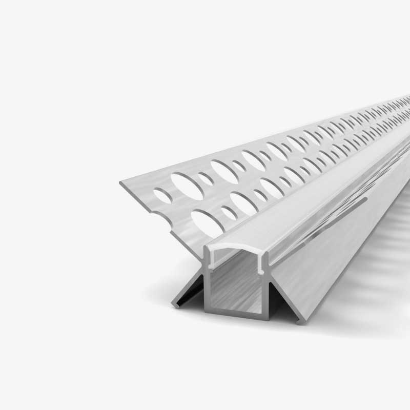 Kutni aluminijski profil za LED traku 15x24x56 mm - Knauf ugradnja unutarnji kut