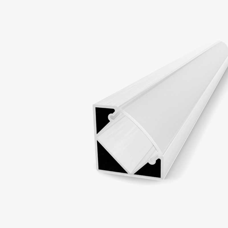 Bijeli kutni aluminijski profil za LED traku opalno bijeli difuzor 19 x 19 mm