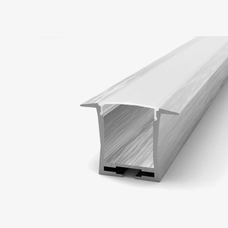 Ugradbeni aluminijski profil za LED traku opalno bijeli difuzor 23x28 mm