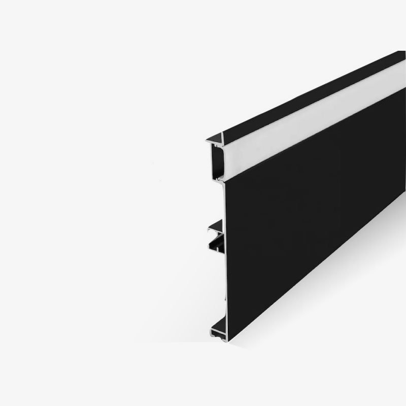 Crni zidni ugradbeni rubni aluminijski profil za LED traku opalno bijeli difuzor 2 metra 77.4 x 12 mm (2)