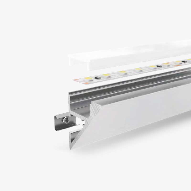 Nadgradni zidni aluminijski profil za LED traku opalno bijeli difuzor 24x24 mm